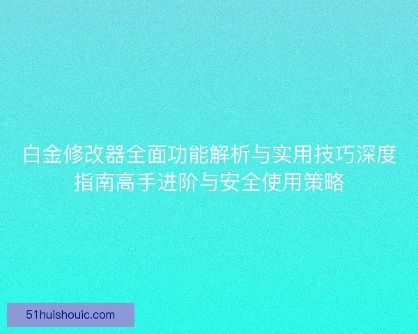 白金修改器全面功能解析与实用技巧深度指南高手进阶与安全使用策略